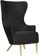 TOV Furniture Julia Black Velvet Wingback Accent Chair-0