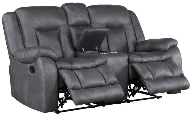 New Classic® Home Furnishings Morello Gray Dual Manual Reclining Loveseat-3