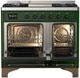 Ilve® Majestic III 40" Emerald Green Pro Style Dual Fuel Natural Gas Range with Solid Door and Burnished Trim-4