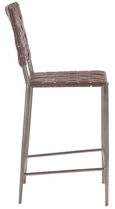 Home Trends & Design Copenhagen Brown Buffalo/Dark Pewter Counter Stool-2