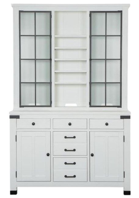 Magnussen Home® Harper Springs Silo White Server with Hutch Set-2