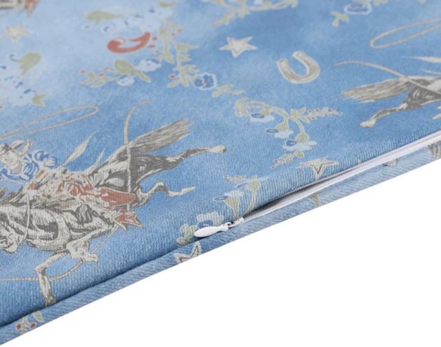 HiEnd Accents Lee Western Washed Denim Cotton Euro Sham-1