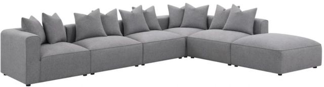 Coaster® Jennifer 6-Piece Gray L-Shape Sectional-0