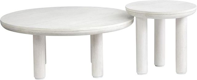 Magnussen Home® Sunset Cove 2-Piece Moonlight Pearl Nesting Cocktail Tables Set with Casters-2