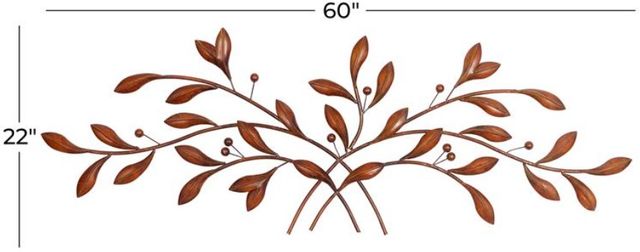 Deco Marche Brown 22" Leaf Wall Decor-1