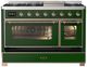 Ilve® Majestic III 48" Emerald Green Pro Style Dual Fuel Liquid Propane Range with Triple Glass Door and Copper Trim-1