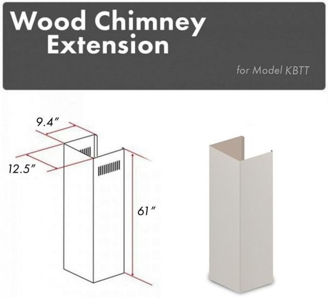 ZLINE 61" Cottage White Wall Hood Extension-2