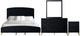 New Classic® Home Furnishings Kailani 4-Piece Black King Panel Bedroom Set-0