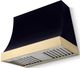 La Cornue CornuFé Marquee 36" Matte Black Range Hood with Polished Brass Trim-0