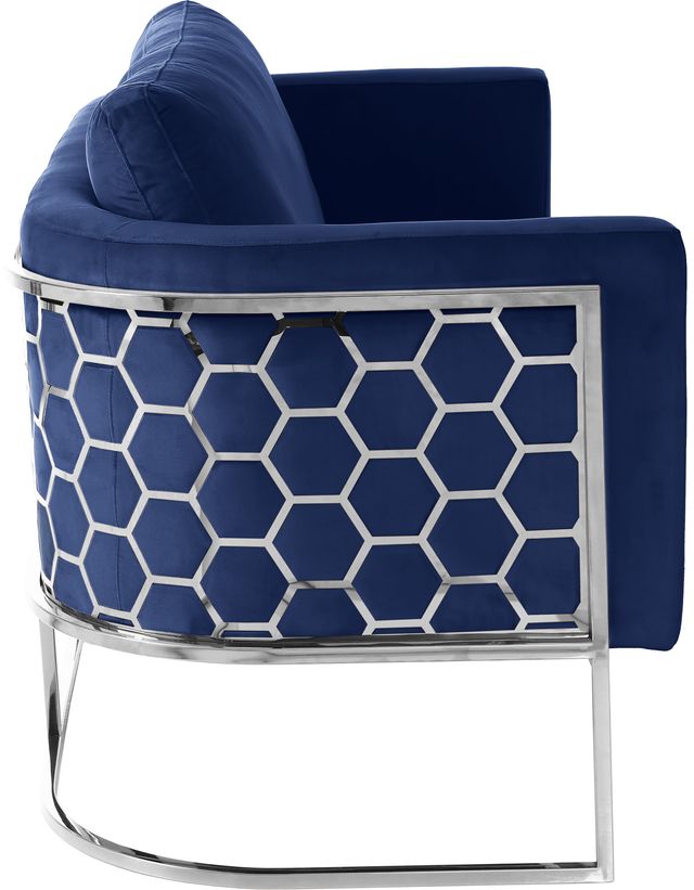 Meridian Furniture Casa Navy/Chrome Velvet Sofa-2
