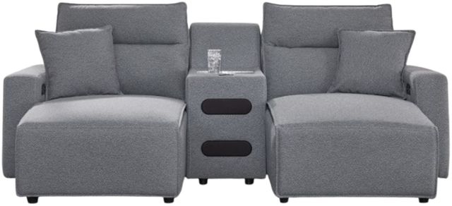 Signature Design by Ashley® Modmax II 3-Piece Pepper/Salt Power Reclining U-Shaped Sectional with Chaise and Audio Console-0