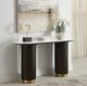 ACME Furniture Clayten White Marble Top Sofa Table with Espresso Base-1