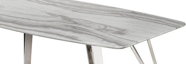 Brassex Inc. Ella Grey Marble Dining Table with Silver Base-1