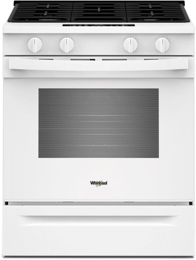 Whirlpool® 30'' White Smart Slide-In Gas Range -0