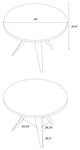 EQ3 Mesa White/White Marble Round Dinette Table-3