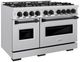 ZLINE Classic Series Autograph Edition 48" Stainless Steel Pro Style Dual Fuel Range and Matte Black Accents-2