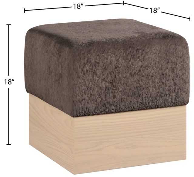 Meridian Furniture Havre Brown/Natural Upholstered Ottoman-1