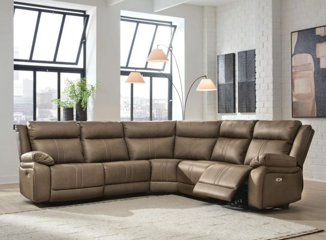Signature Design by Ashley® Max-Momentum 5-Piece Biscotti Zero Gravity Power Reclining L-Shape Sectional-1