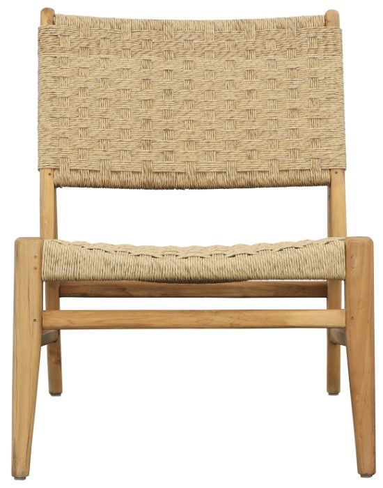 Dovetail Furniture Mable Natural Rattan/Teak Outdoor Chair-2