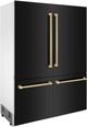 ZLINE Autograph Edition 60" 32.2 Cu. Ft. Black Stainless Steel Built-In French Door Refrigerator with Champagne Bronze Accent and Bright White Interior-2