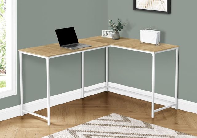 Monarch Specialties Inc. Beige/White L-Shaped Computer Desk-2