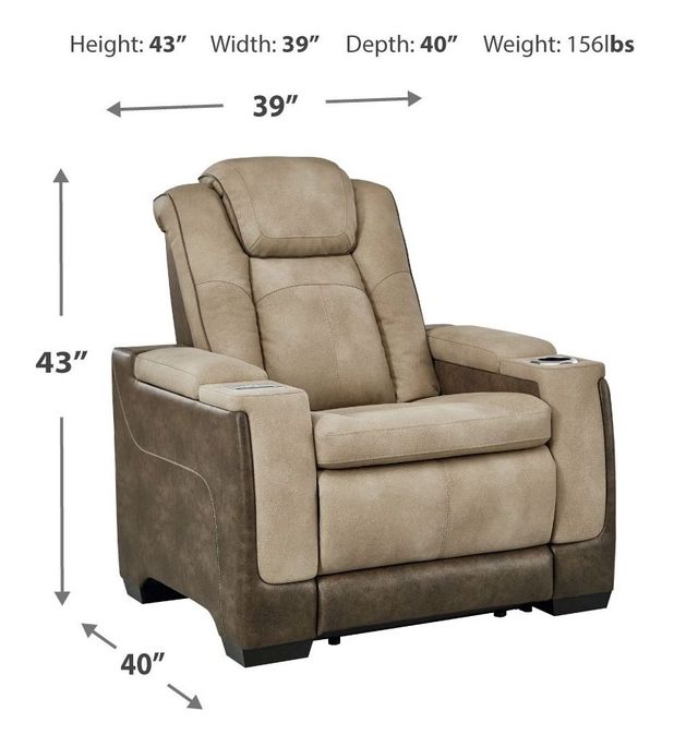 Signature Design by Ashley® Next-Gen DuraPella Sand Power Recliner with Adjustable Headrest-4
