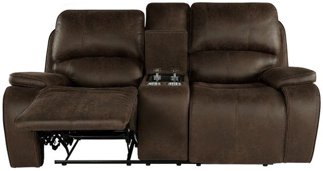 New Classic® Home Furnishings Brookings Brown Dual Manual Reclinining Console Loveseat-3