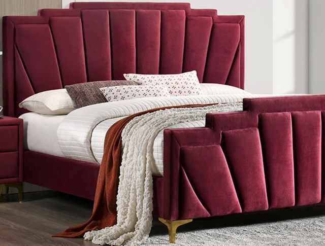 Furniture of America® Florizel Red California King Upholstered Bed-0