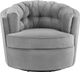 TOV Furniture Eloise Grey Velvet Swivel Chair-1
