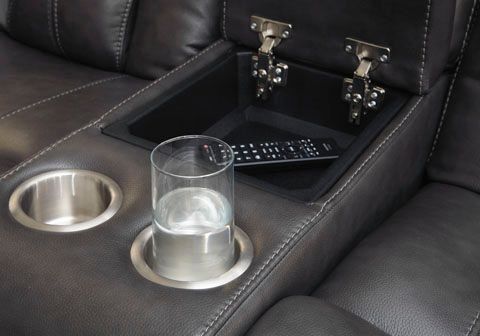 Signature Design by Ashley® Turbulance Quarry Power Reclining Loveseat-2
