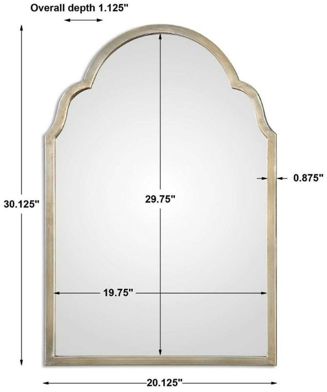 Uttermost® Brayden Antique Silver Champange Petite Arch Mirror-3