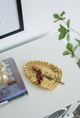 A & B Home Gold Decorative Leaf Plate-4