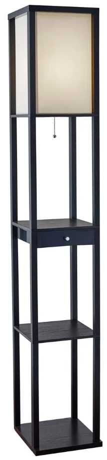 Adesso® Parker Black Shelf Floor Lamp -0