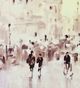 A & B Home 2-Piece Beige European Cities Watercolor Framed Print Set-3