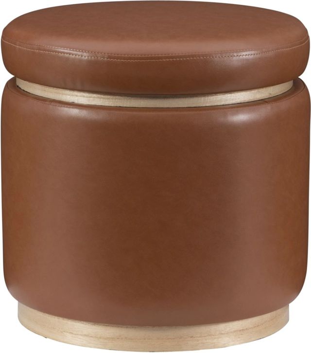Linon Sunny Caramel Storage Ottoman-0