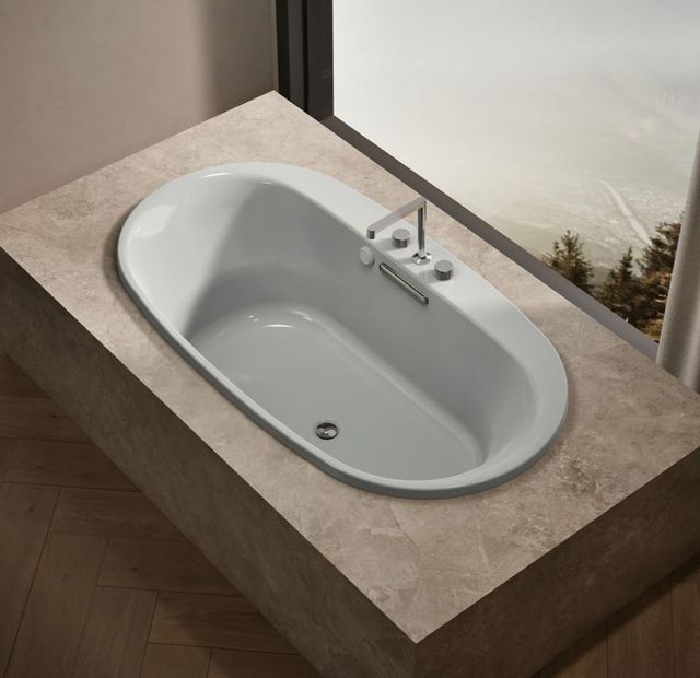 KOHLER® Underscore® Ice Gray 66" x 36" Drop-In/Undermount Heated BubbleMassage™ Air Bath with Bask® Heated Surface-1