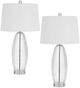 Cal® Lighting & Accessories Bullet Shaped 2-Piece Chrome/Clear Table Lamp Set-0