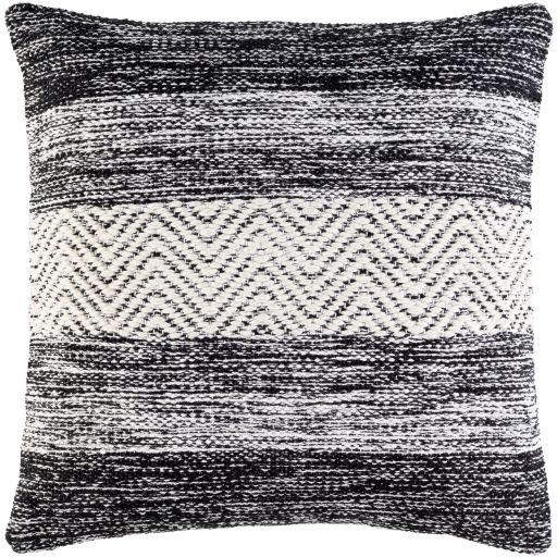 Surya Levi Black 18"x18" Toss Pillow with Down Insert-0