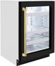 ZLINE Autograph Edition Touchstone 5.2 Cu. Ft. Stainless Steel Beverage Center with Black Matte Glass Door and Polished Gold Handle-3