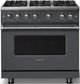 Viking® 5 Series 36" Cast Black Pro Style Gas (LP) Range with Polished Chrome Trim-0