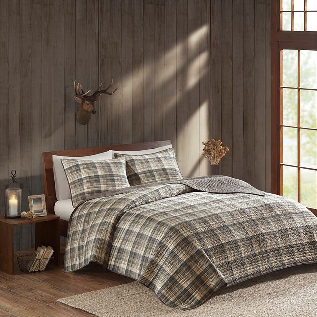 Olliix by Woolrich Tan Full/Queen Tasha Quilt Mini Set-1