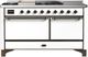 Ilve® Majestic III 60'' White Pro Style Dual Fuel Natural Gas Range with Solid Door and Burnished Trim-0