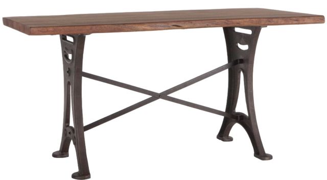 Home Trends & Design Organic Forge Antique Zinc/Raw Walnut Gathering Table-0