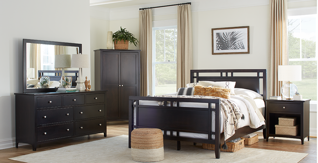 Mavin Customizable Atwood Queen Gridwork Bed with Low Footboard-1