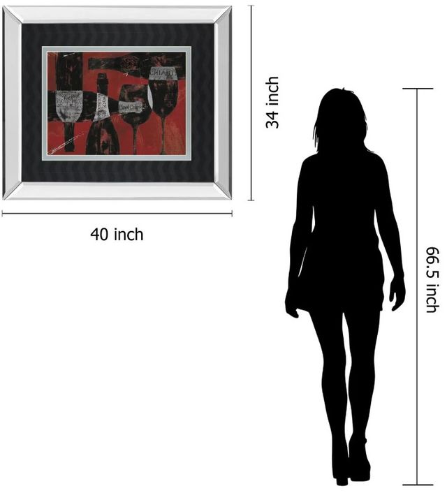 Classy Art Wine Selection IIl by Daphane Brissonet Mirror Framed Wall Art-2
