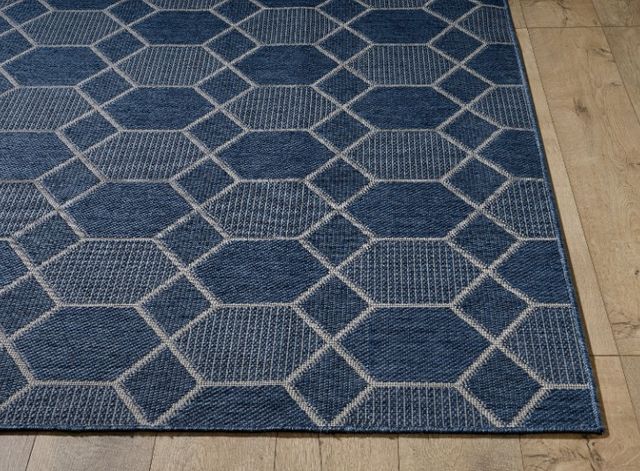 KAS Rugs Provo Blue Geo 5'x8' Area Rug-1