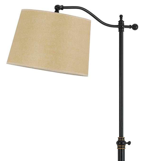 Cal® Lighting & Accessories Wilmington Beige/Dark Bronze Down Bridge Floor Lamp-1