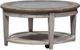 Liberty Furniture Heartland Glass Top Cocktail Table with Antique White Base-0