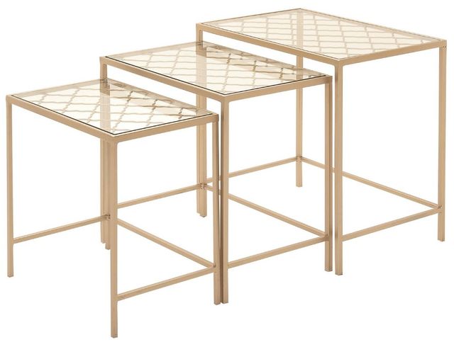 Deco Marche 3-Piece Gold Nesting Table Set-0