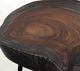 International Furniture Direct Parota Epoxy Stained Brown Chairside Table with Black Base-4